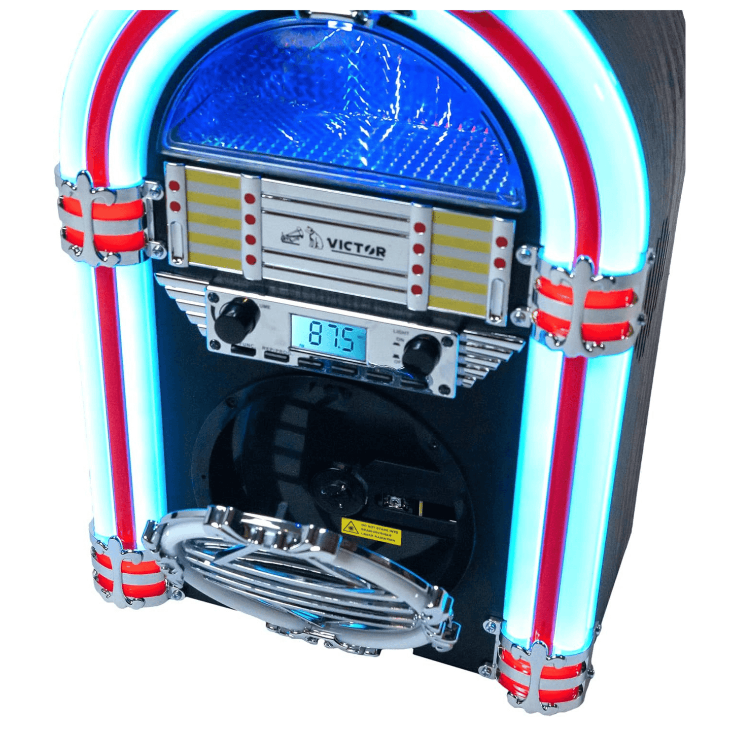 Victor Broadway Desktop Bluetooth Jukebox with CD Player & Color Changing LED Lighting