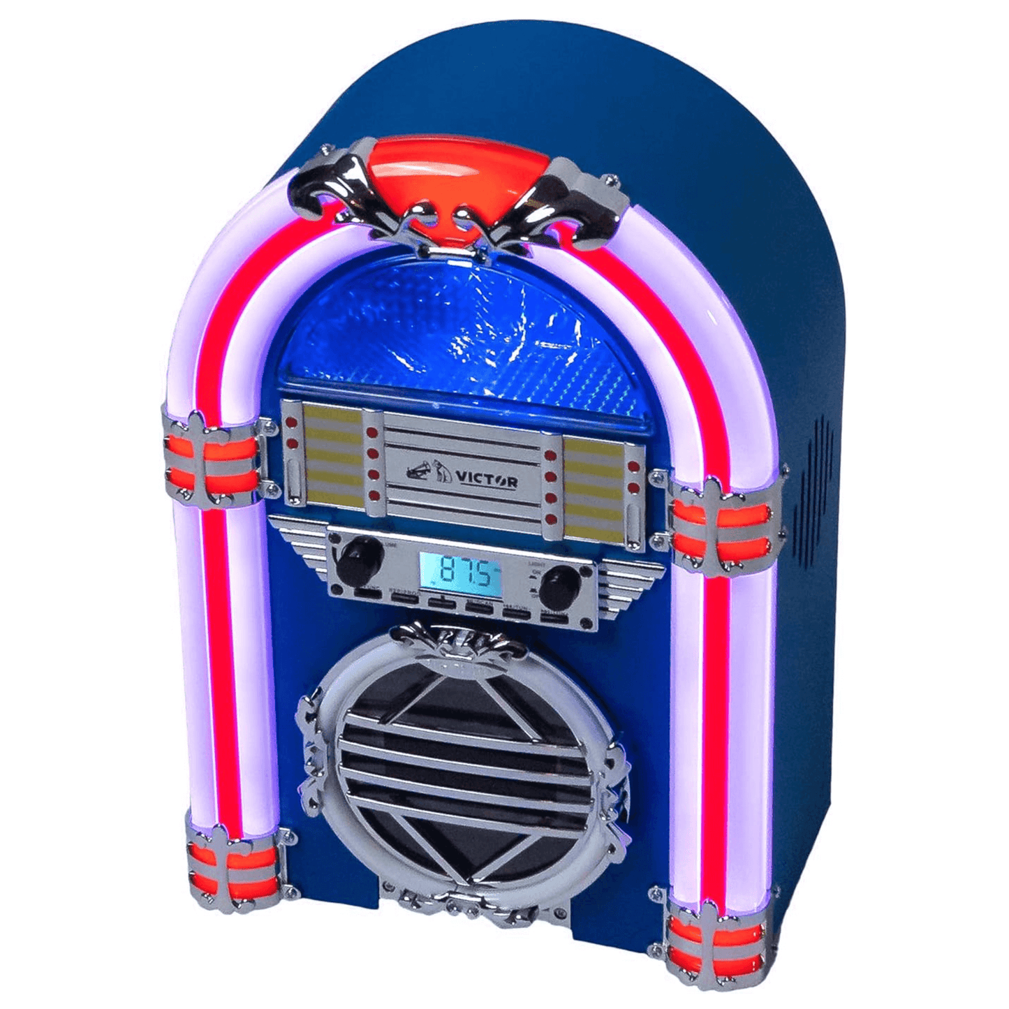 Victor Broadway Desktop Bluetooth Jukebox with CD Player & Color Changing LED Lighting