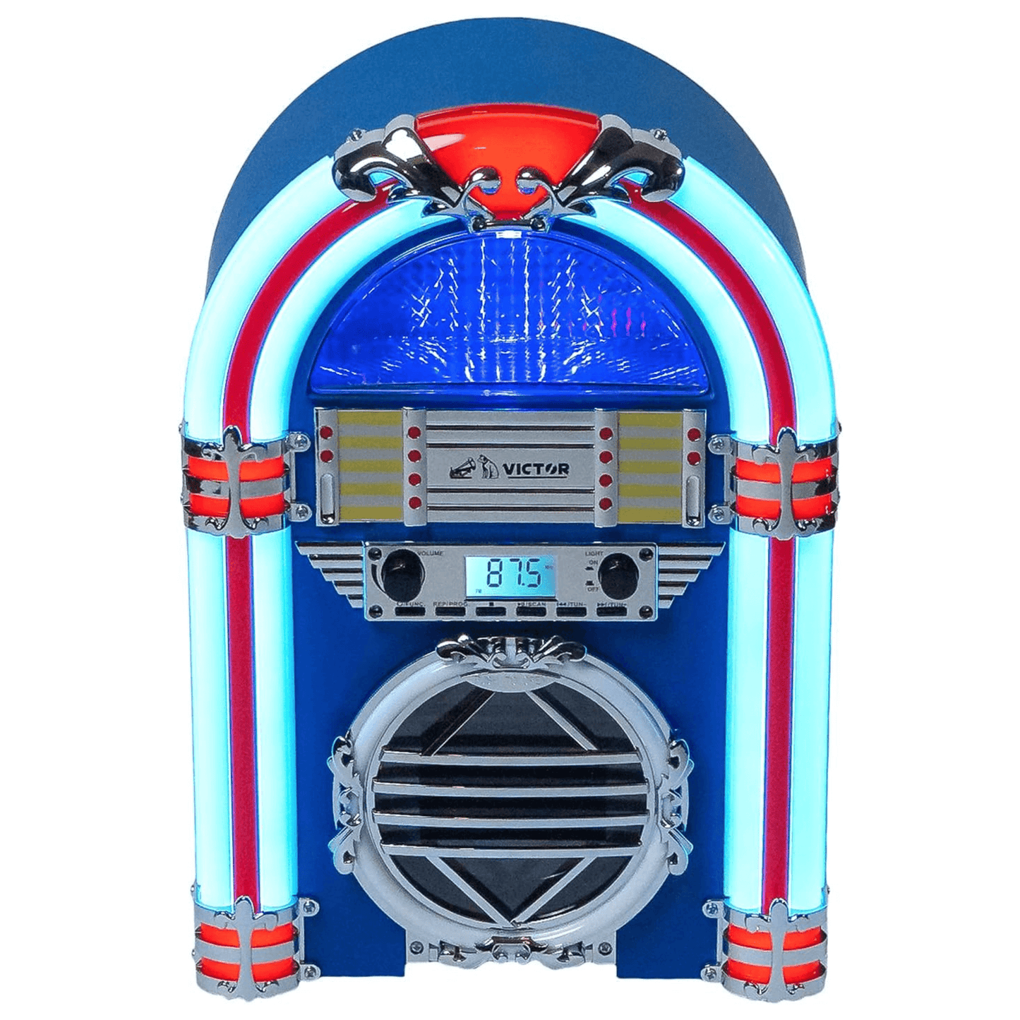 Victor Broadway Desktop Bluetooth Jukebox with CD Player & Color Changing LED Lighting