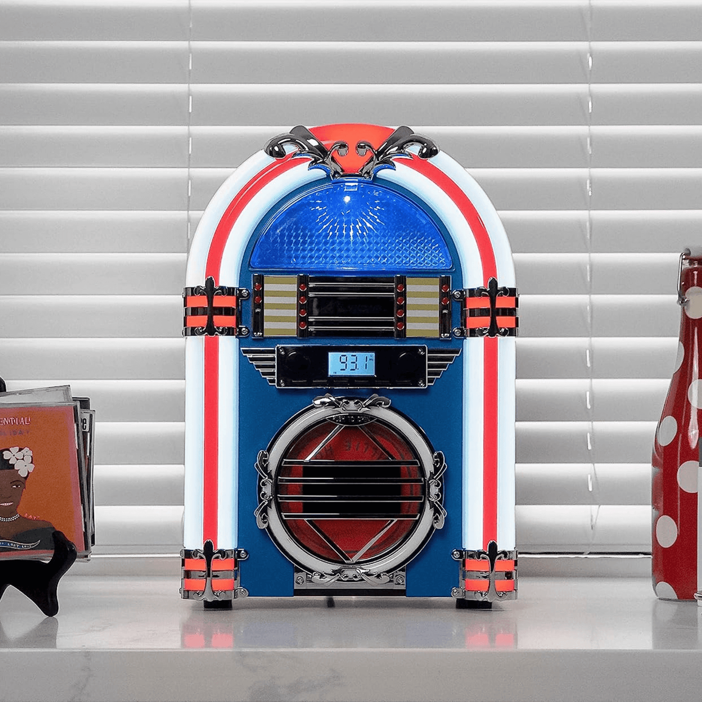 Victor Broadway Desktop Bluetooth Jukebox with CD Player & Color Changing LED Lighting
