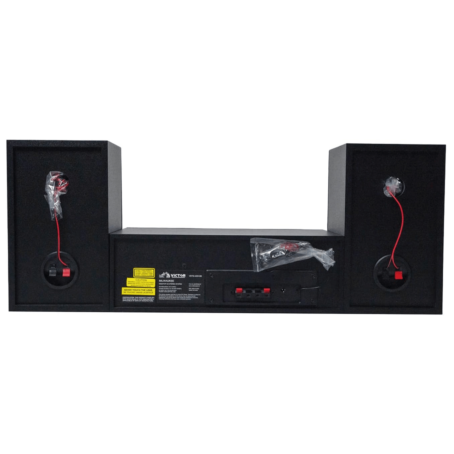 Victor Milwaukee 50W Desktop CD Stereo System w Bluetooth, CD Player & FM Radio