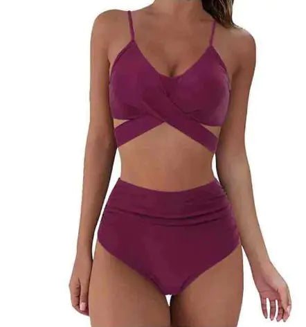 Christina Women's Sexy Solid Print Bikini Set (One Set)