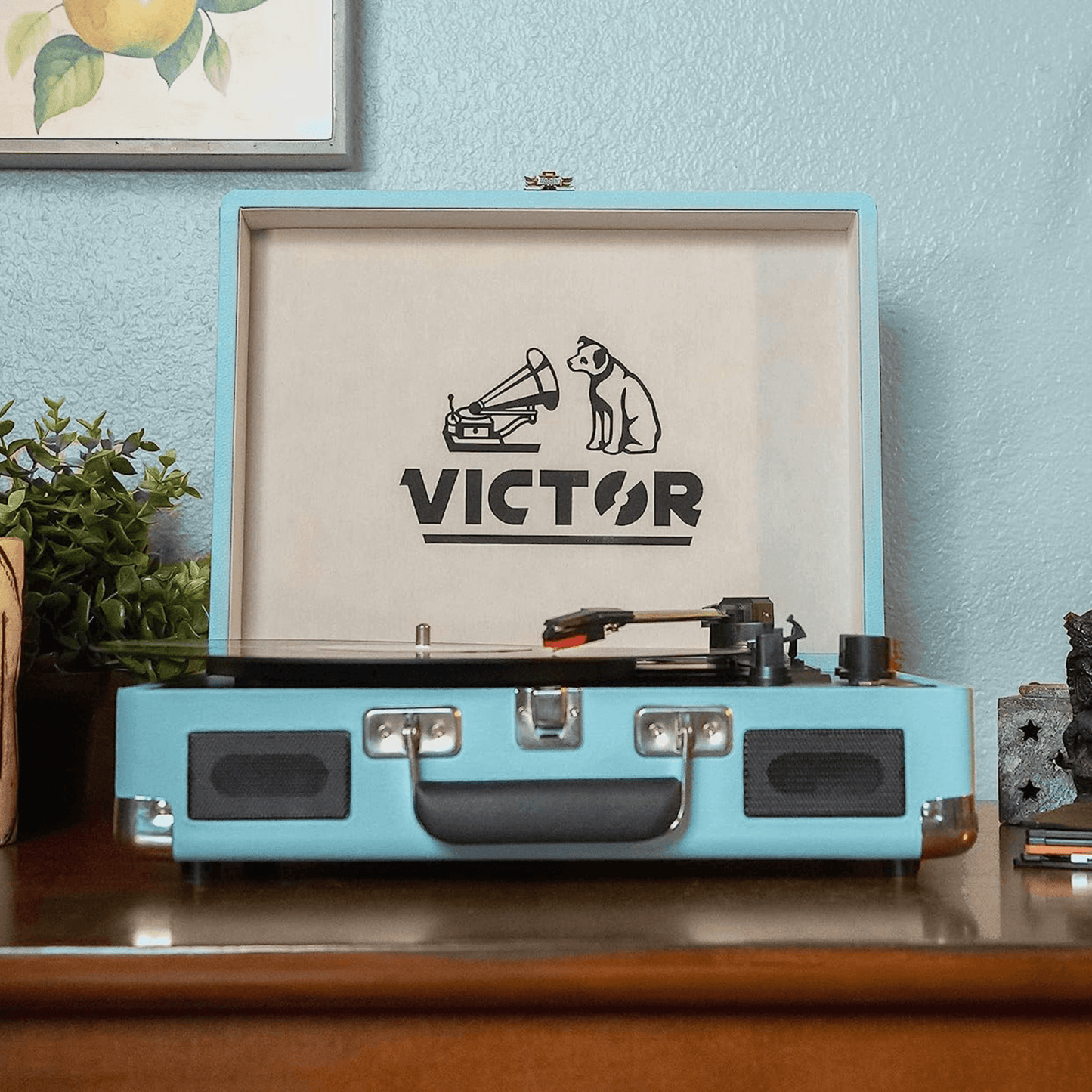 Victor Metro Dual Bluetooth Suitcase 3-Speed Turntable