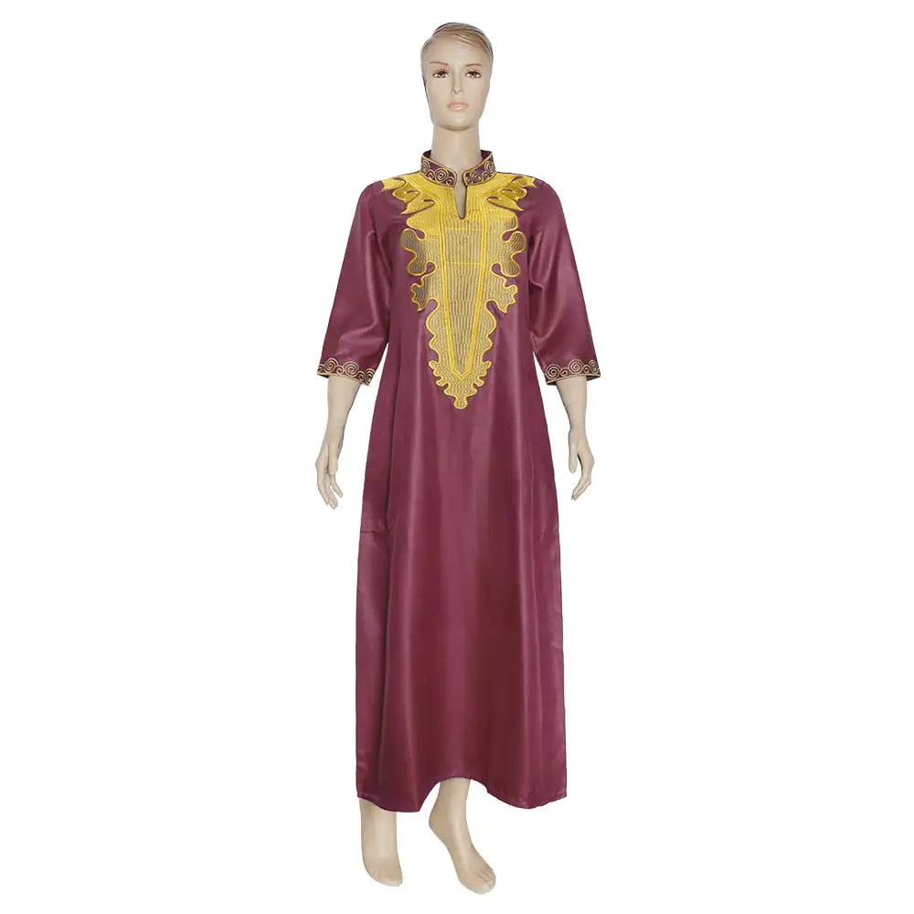 Plus Size Stand Collar Pocket Dress