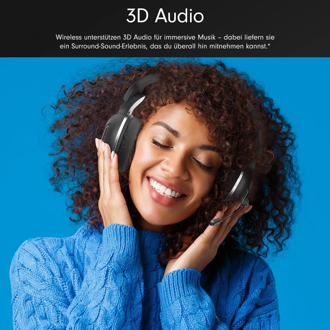 Wantek T2L  Wireless Noise-Canceling Headset  Black