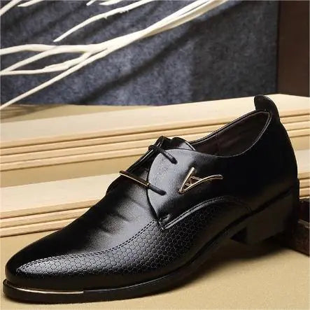 British Style Lace-Up Pointed Toe Leather Shoes