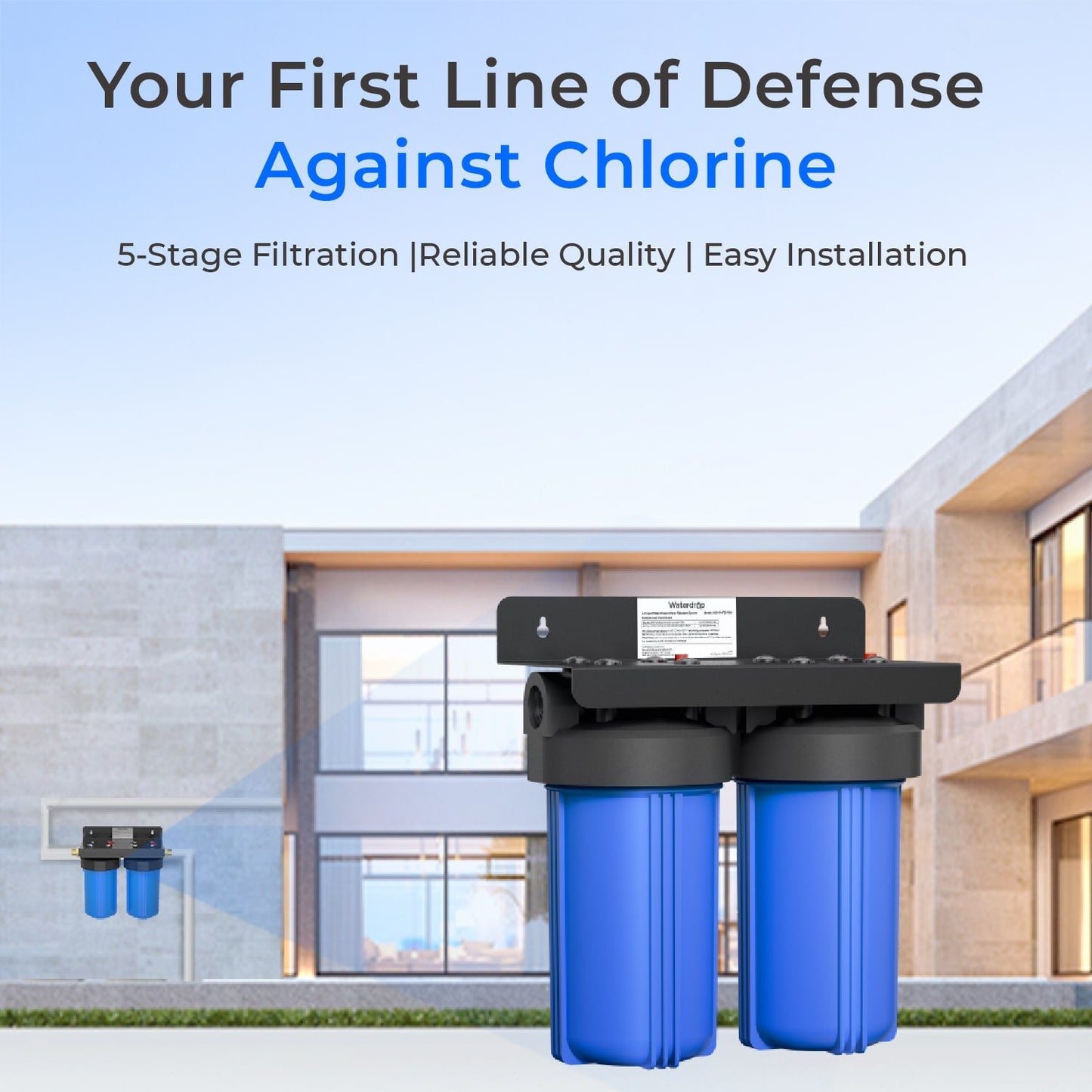 Waterdrop WHF21-PG 5 Micron 2-Stage Whole House Water Filtration System