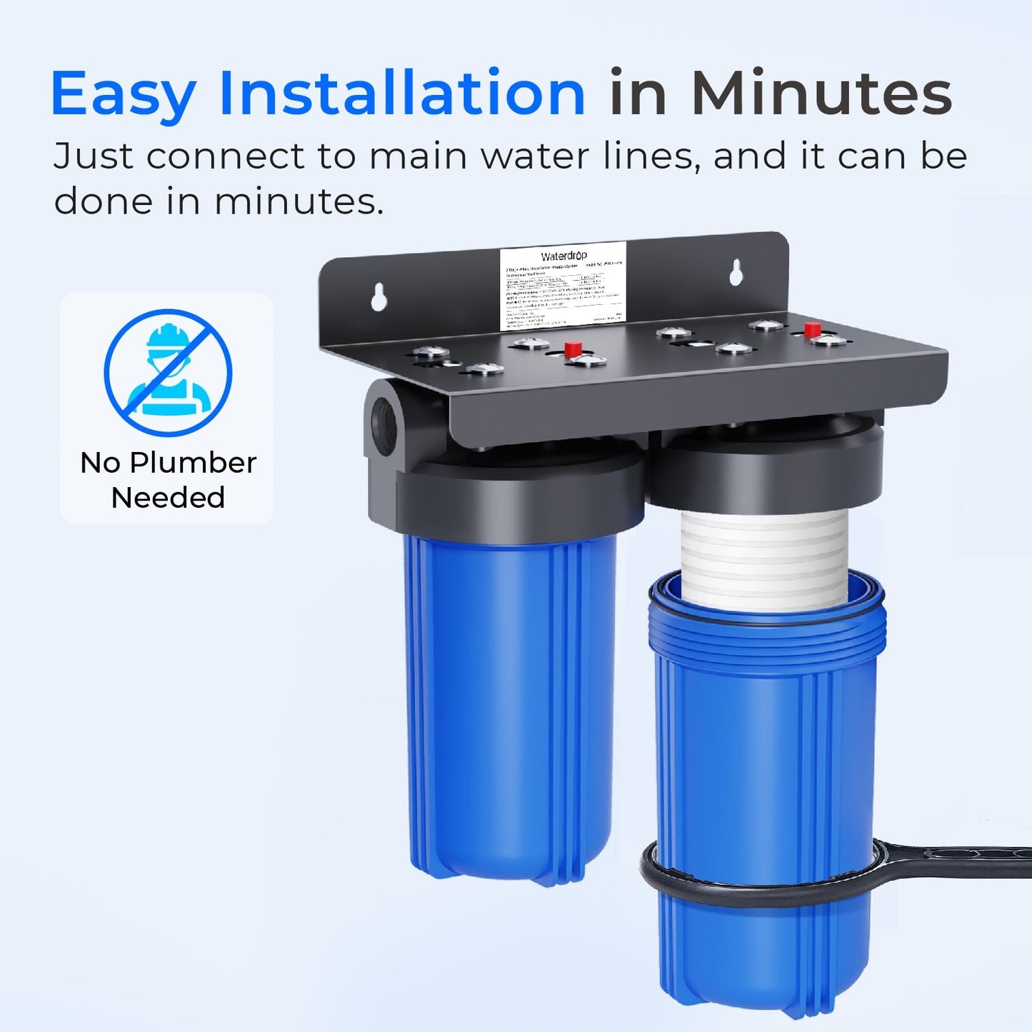 Waterdrop WHF21-PG 5 Micron 2-Stage Whole House Water Filtration System