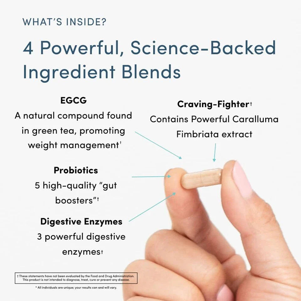 Nucific® Bio-X4 – 4-in-1 Probiotic Weight Management Supplement with Digestive Enzymes & Green Tea Extract – 90 Capsules