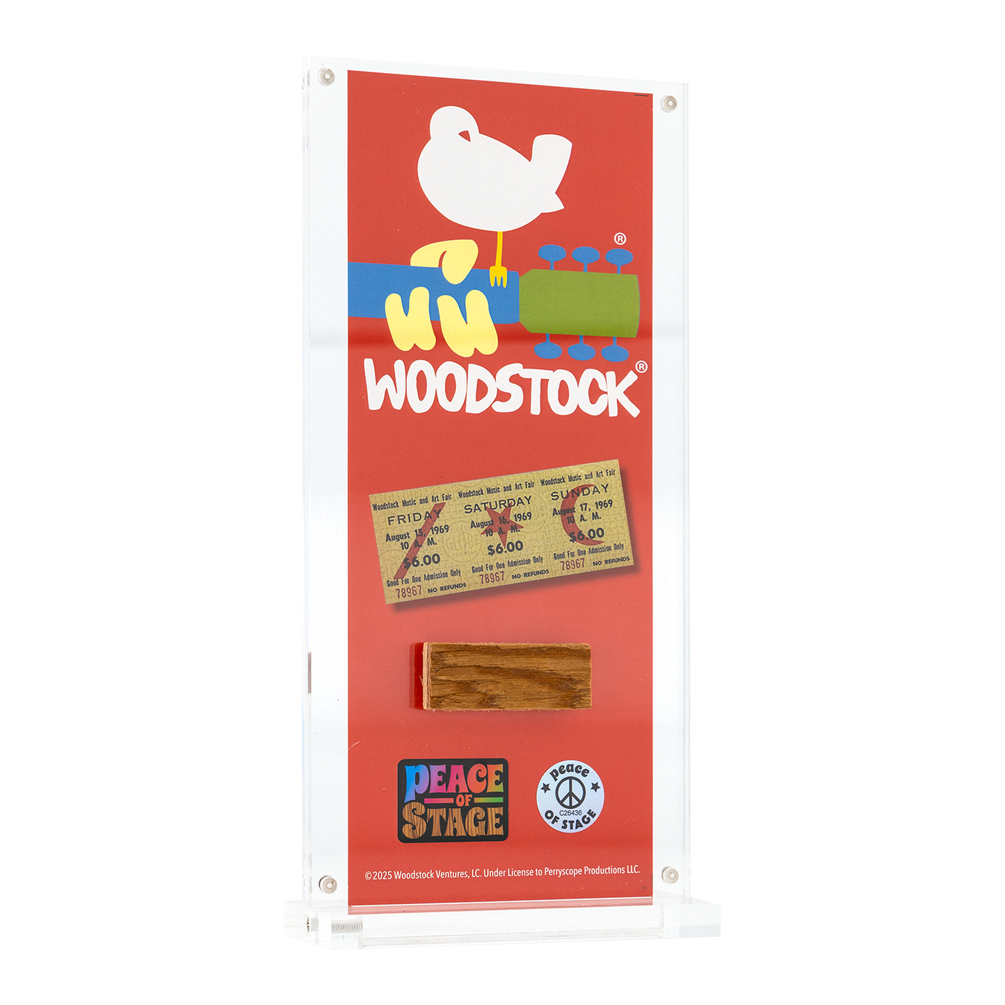 Woodstock Logo Peace of Stage Acrylic Frame