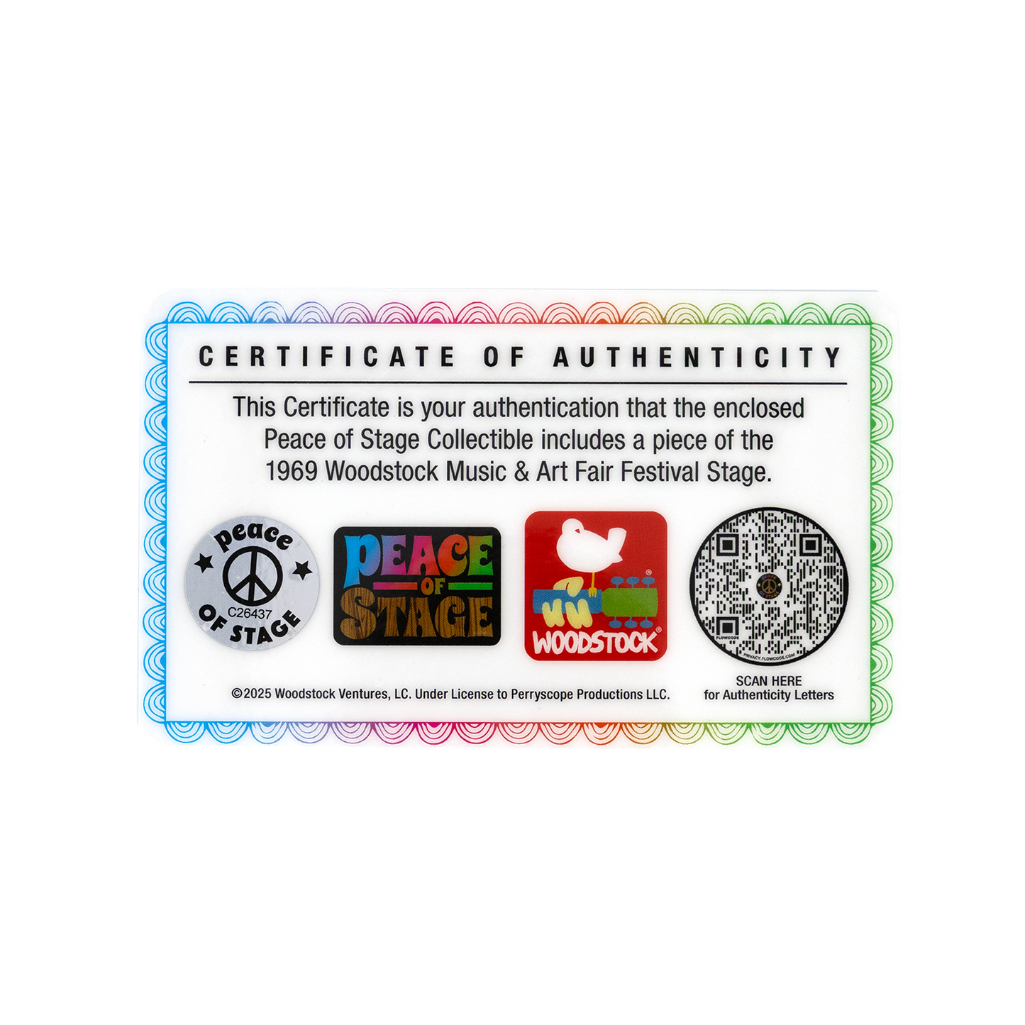 Woodstock Logo Peace of Stage Acrylic Frame