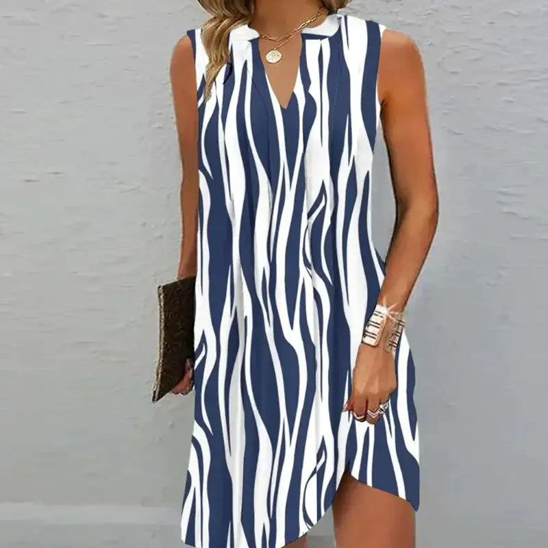 Multi-color A-Line Sleeveless Dress for Women