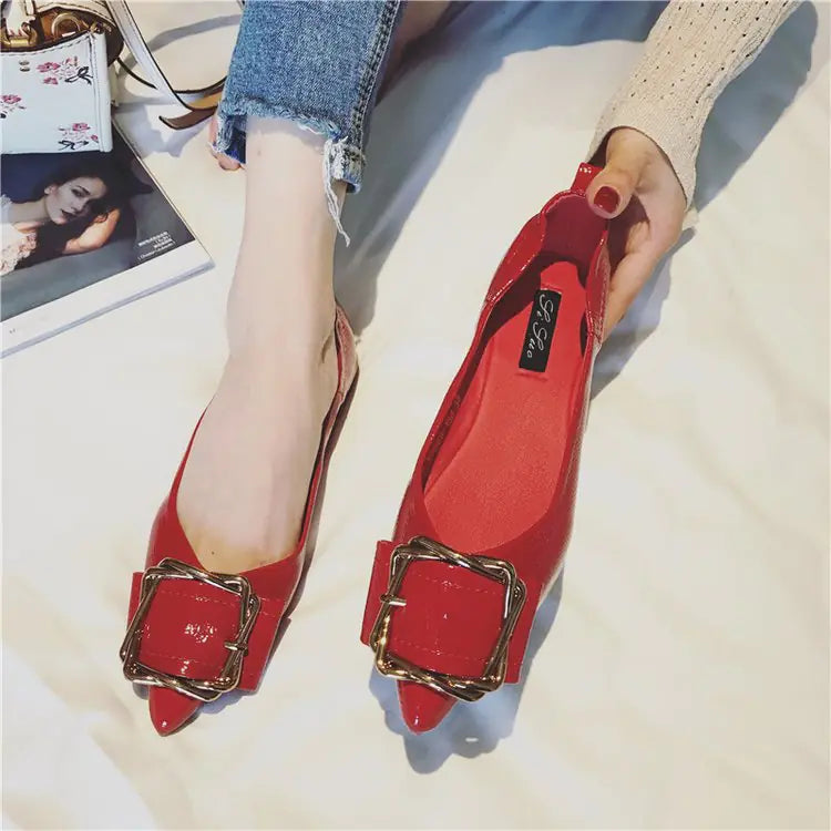 Trendy Korean Style Pointed Toe Flat Slip-On Shoes