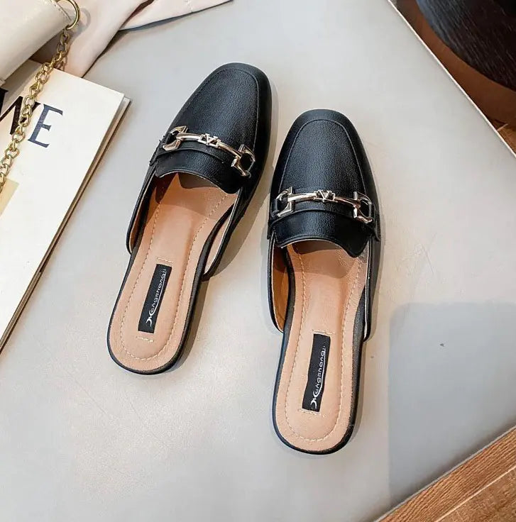 Women's Summer Backless Slippers Fashion Flat Sandals