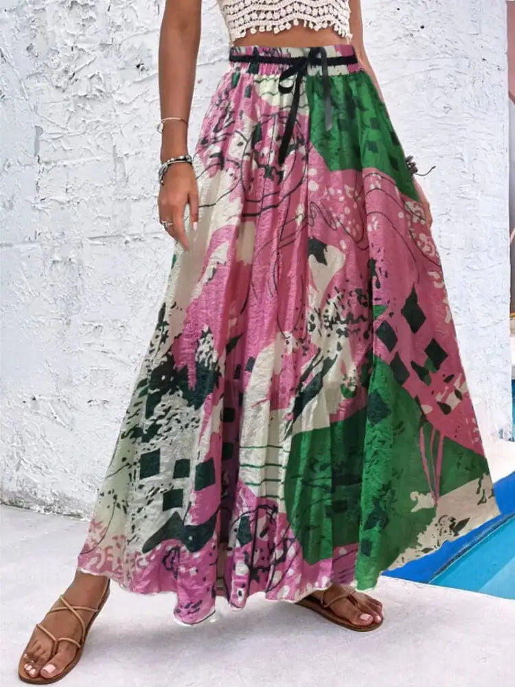 Women's Bohemian Print A-Line Skirt