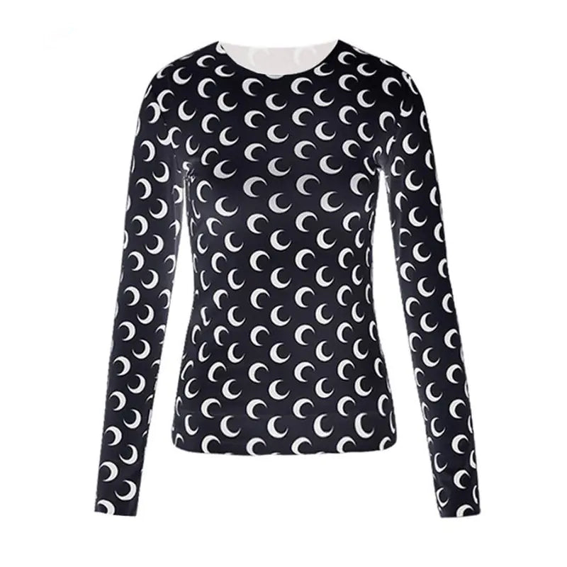 Women's Long-Sleeved Marine Moon T-Shirts & Underwear