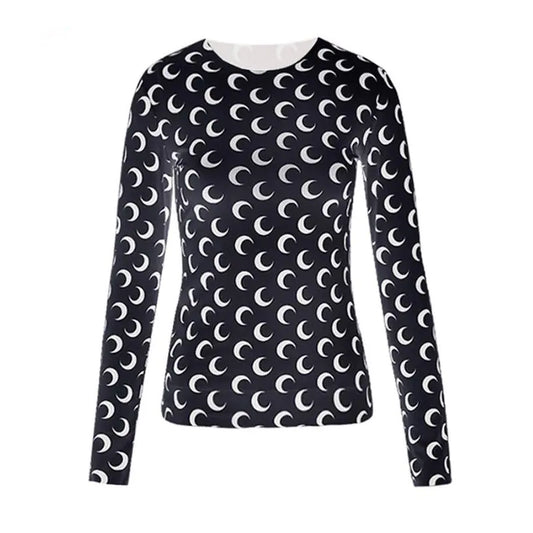 Women's Long-Sleeved Marine Moon T-Shirts & Underwear