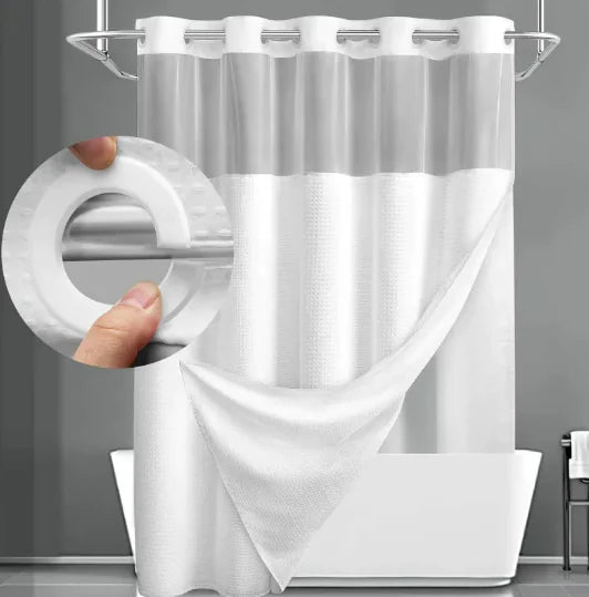 Without Hook Double-Layer Shower Curtain Set