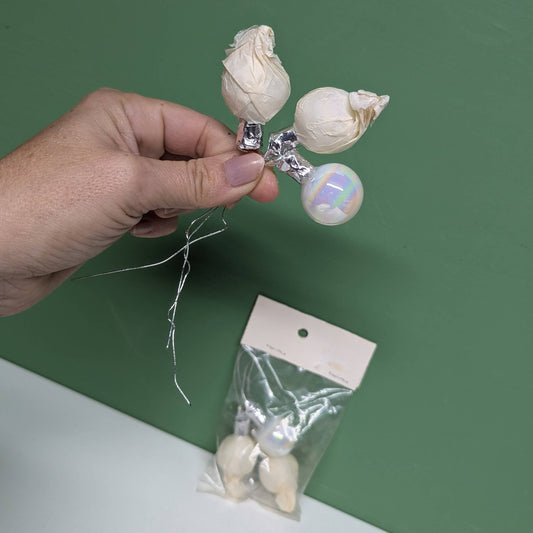 Vintage Iridescent Glass Ball Picks New Old Stock