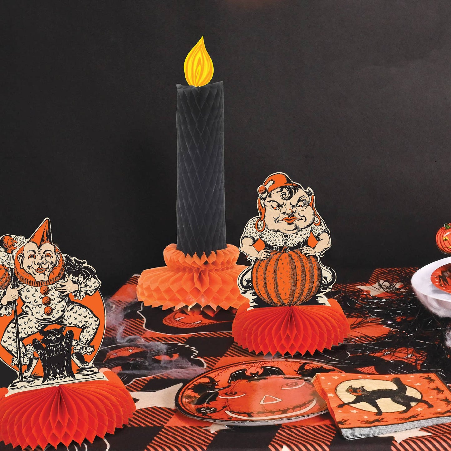 Vintage Halloween Honeycomb Centerpieces Set of 4
