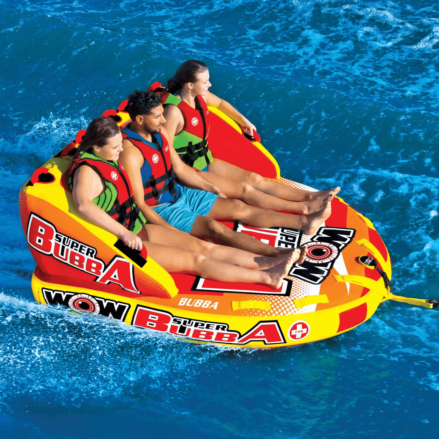 WOW Watersports Super Bubba 1-3 Person Inflatable Towable Deck Tube