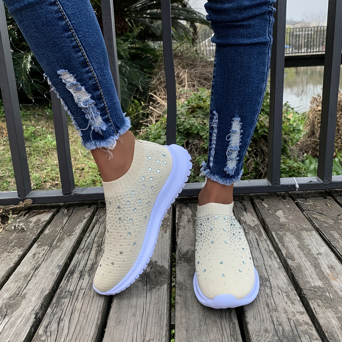 Women's Color block Mesh Platform Breathable Sneakers