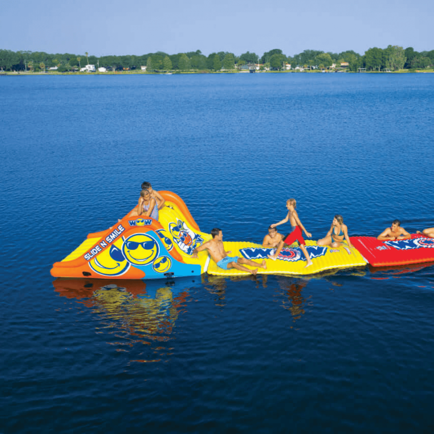 WOW Watersports Slide N Smile Floating 2 Lane Waterslide