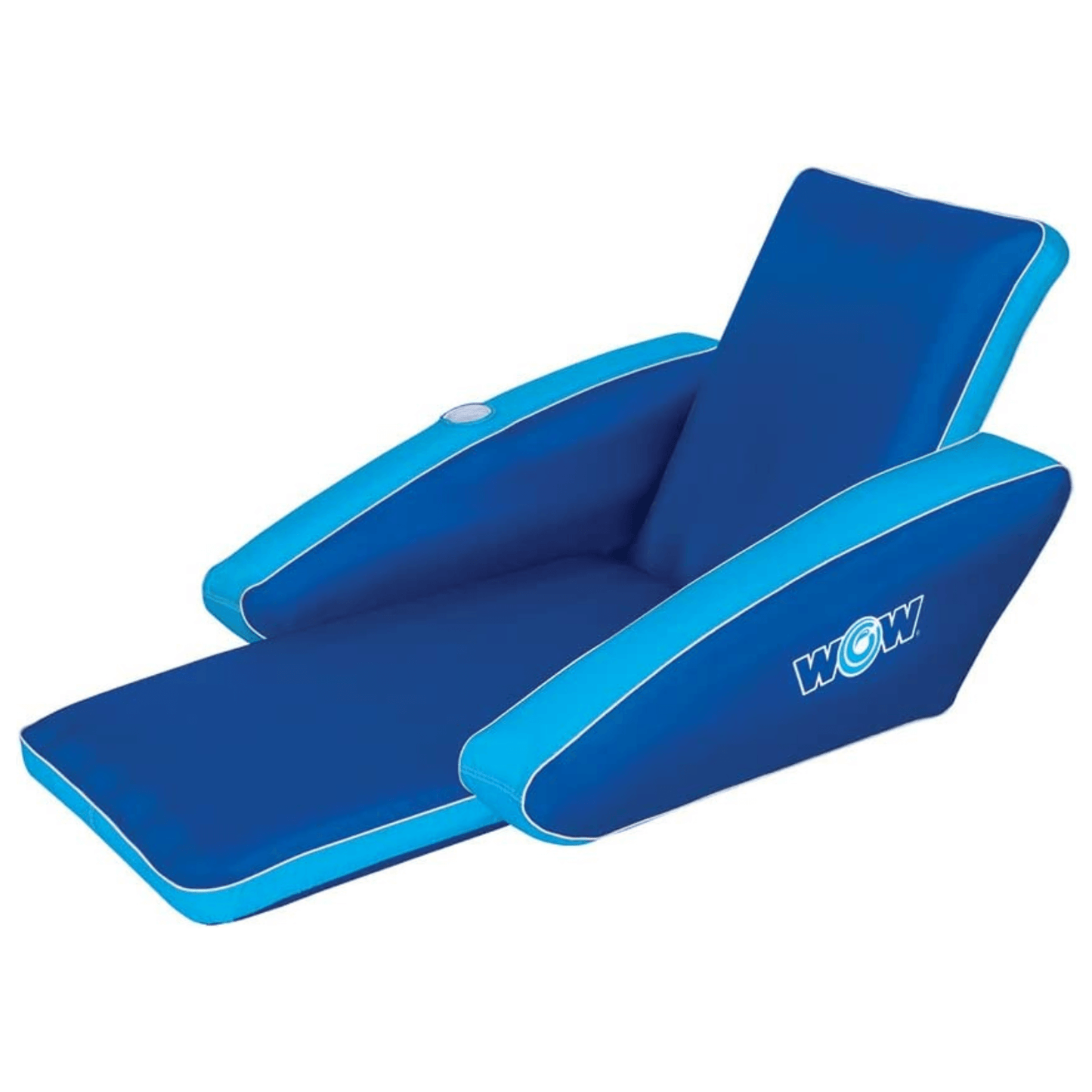 WOW Watersports Modern Lounger Pool Float with Cup Holder and Reclining Back