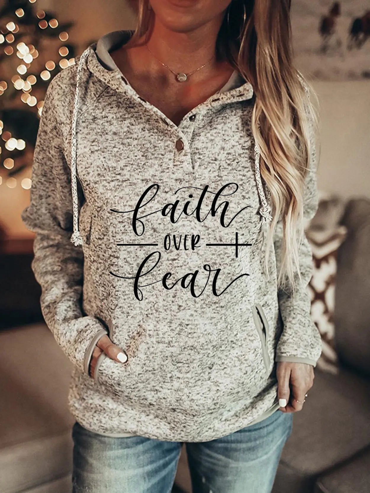 Patterned Hoodie Sweatshirt for Women