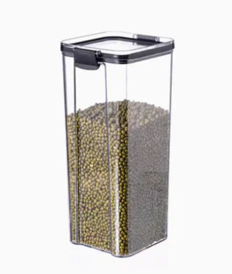Transparent Plastic Square Kitchen Storage Jar