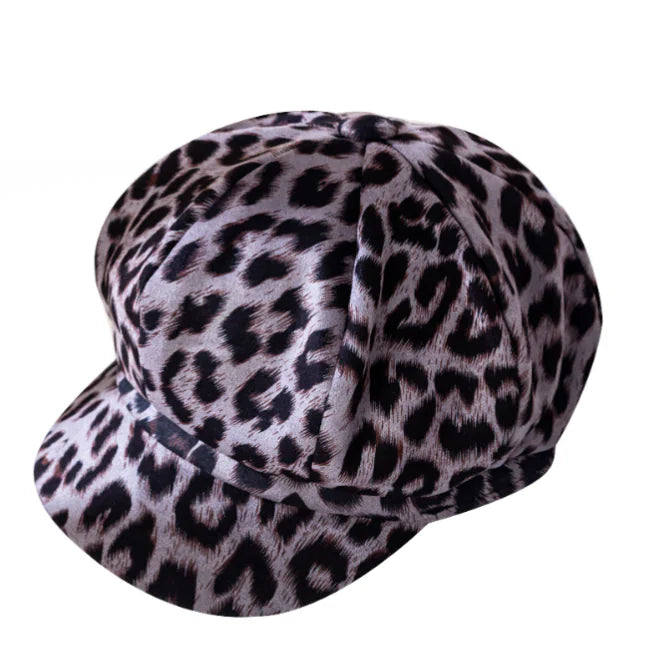 Personalized Leopard Print Octagonal Hat for Women