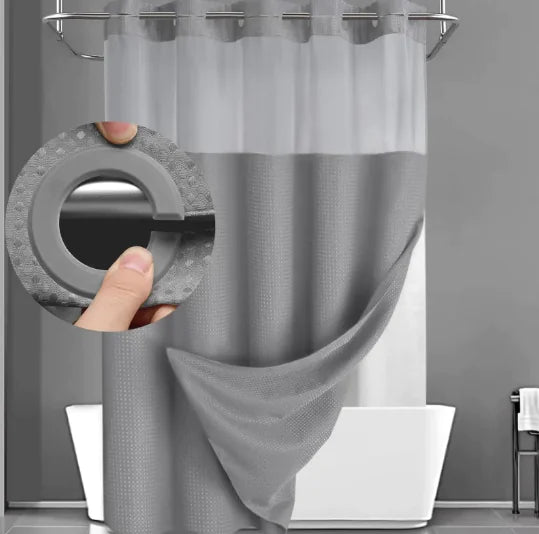 Without Hook Double-Layer Shower Curtain Set