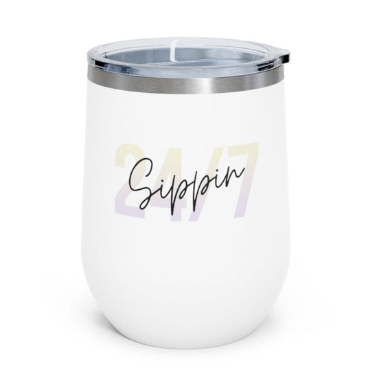 Sippin Insulated Wine Tumbler 12oz for Hot or Cold Liquid