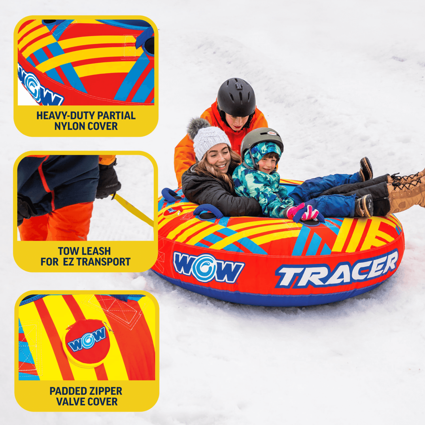WOW Watersports Tracer Snow Tube Towable for Summer & Winter Action
