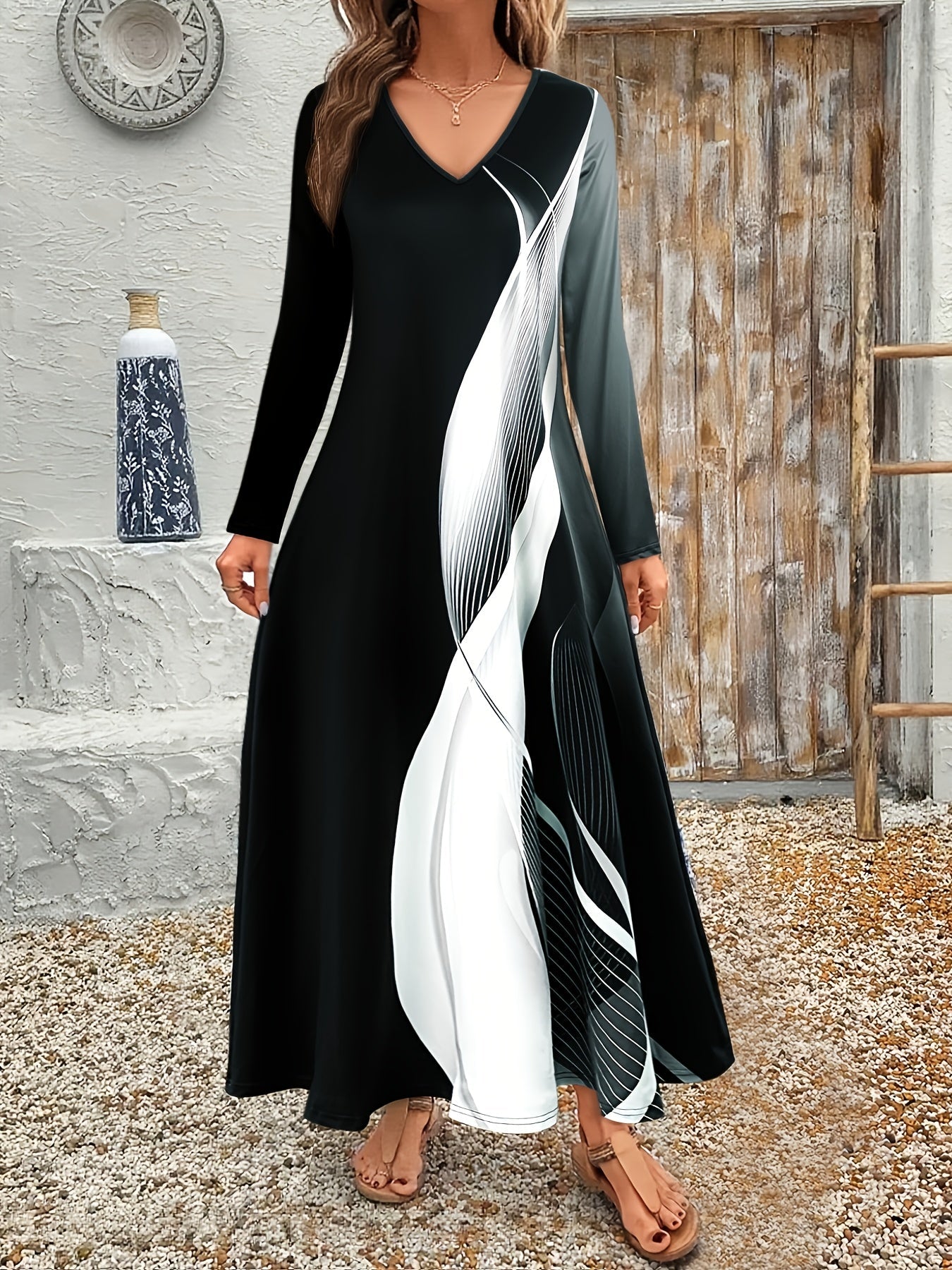 Chic Striped Long Sleeve Shirt Dress AllSeason Comfort