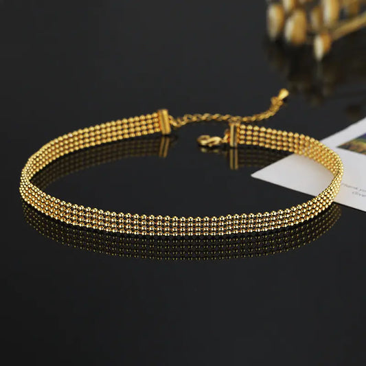Gold-Plated Women's Neck Chain with Simple Design