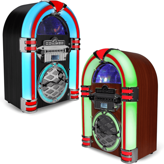 Victor Wilshire Bluetooth Jukebox with Multicolor LED Lighting and FM Radio