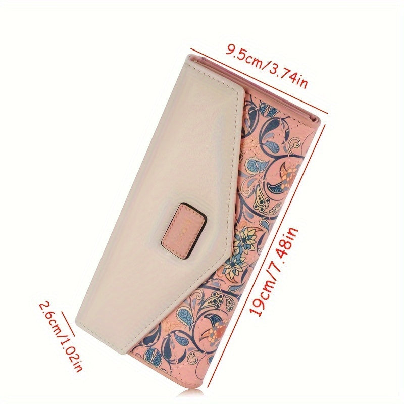Chic Floral Wallet Card Holder Phone Pocket