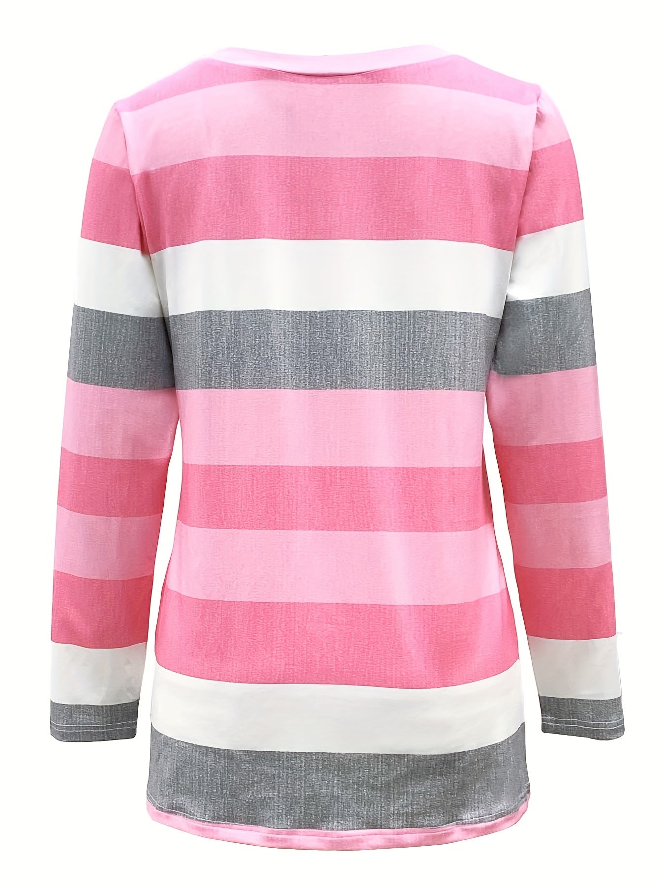 Chic Striped Round Neck T-shirt for Cozy Wear