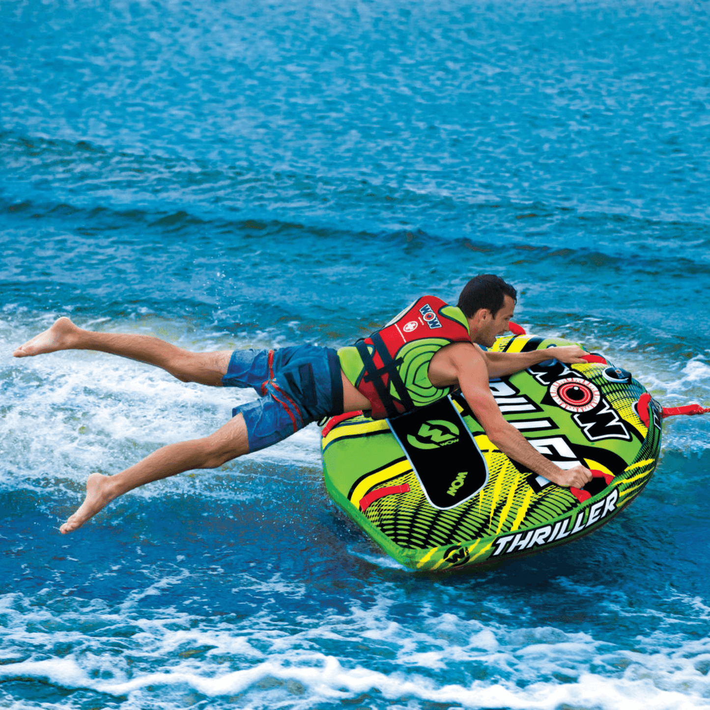 WOW Watersports Big Thriller 1 Person Inflatable Towable Deck Tube