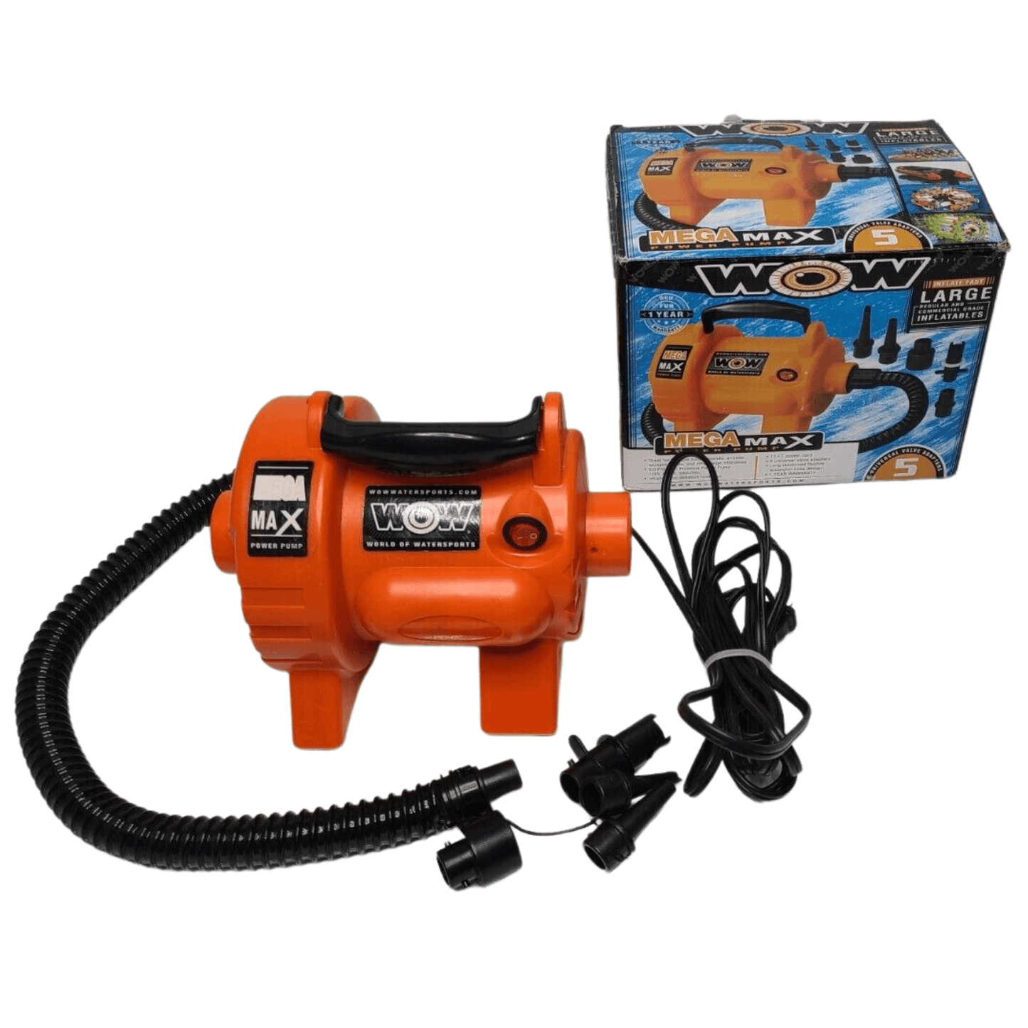WOW Watersports Mega Max 120 Volt Electric Air Pump with 12 Foot Cord