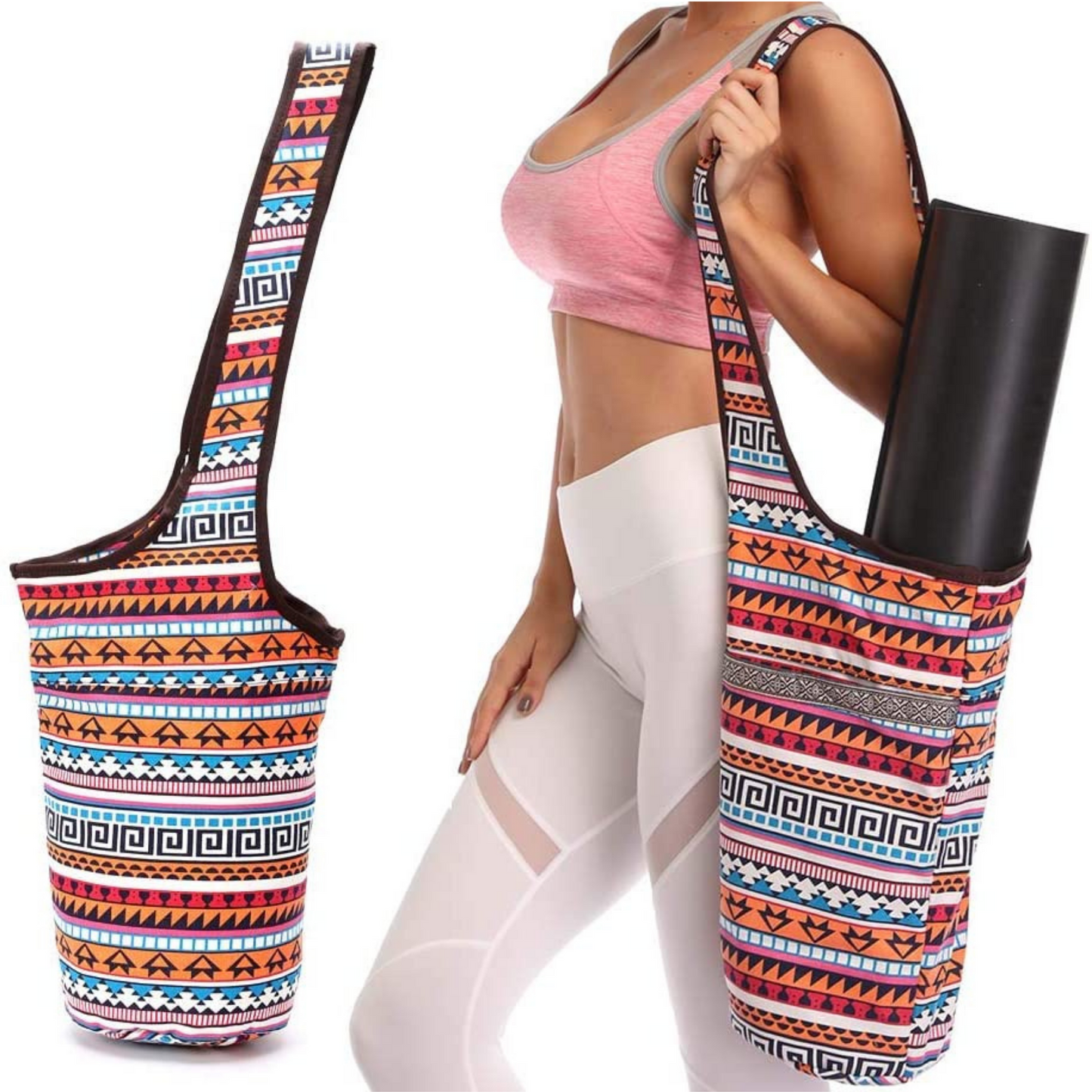 JupiterGear Yoga Mat Carrying Tote Bag with Large Size Pockets | Multipurpose and Fit Most Size Mats