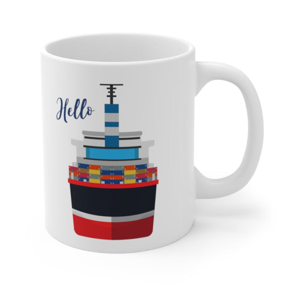 Container Cargo Ship Ceramic Mug 11oz