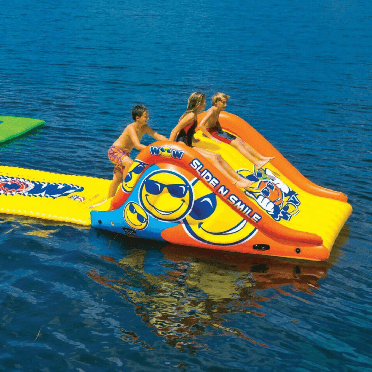 WOW Watersports Slide N Smile Floating 2 Lane Waterslide
