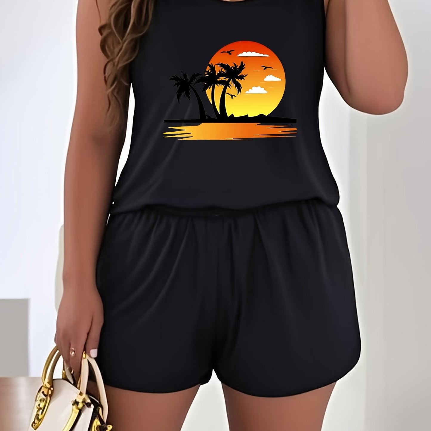 Sunset Beach Plus Size Summer Outfit Set