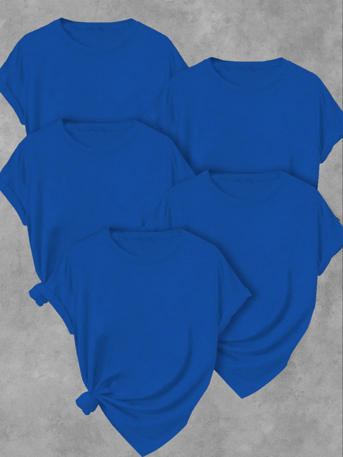 5Pack Womens Soft Stretch Casual Round Neck T-Shirts