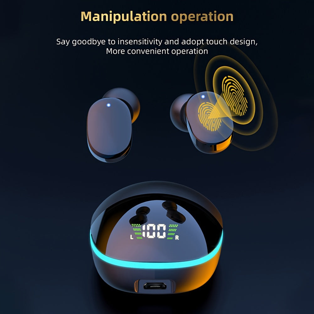 Wireless Earbuds Stereo Bass Mic LED Display
