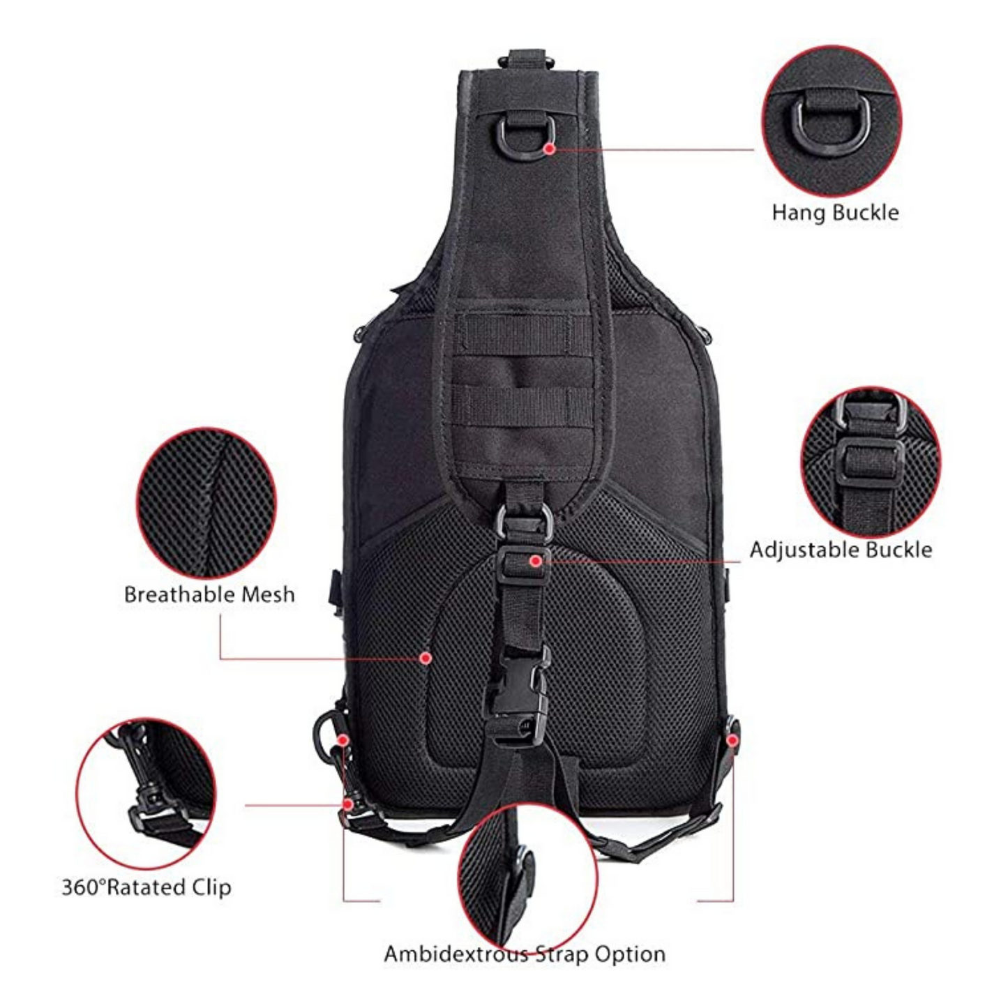 JupiterGear Tactical Military Sling Backpack 15L Shoulder Bag Molle Outdoor Daypack Backpack with Adjustable Strap