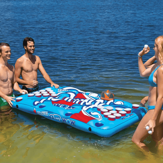 WOW Watersports Travel Pong Inflatable Floating Game with Cup Holders