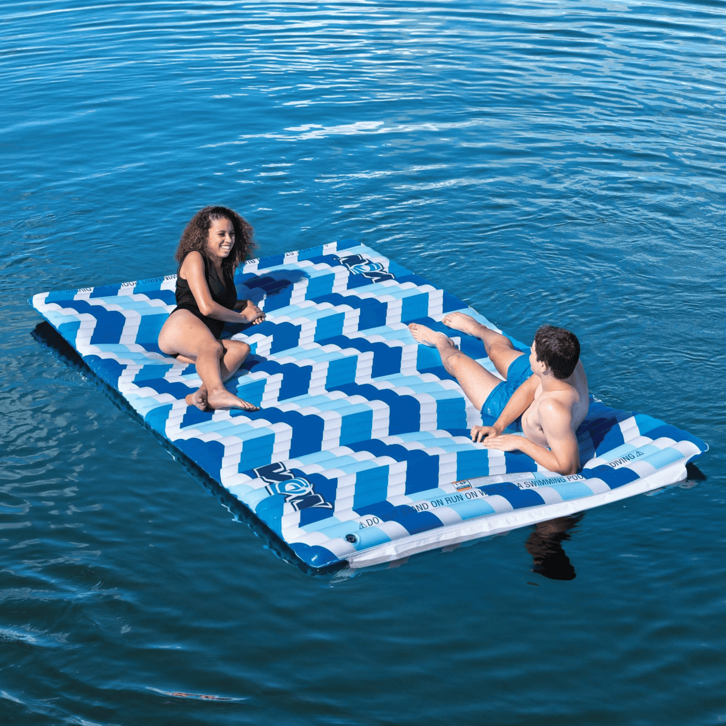 WOW Watersports Blue Chevron Water Walkway, Connects by Zipper